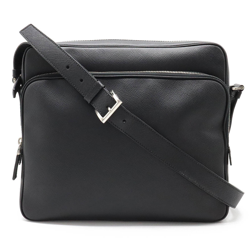 Prada SAFFIANO CUIR Crossbody Bag Leather NERO Black